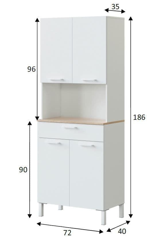 Amos Mann Furniture Denby white and oak 4 door utility kitchen cupboard in a modern kitchen setting