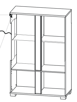 Amos Mann Furniture Elise white gloss and grey display cabinet with LED lights in a modern living room setting