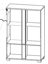 Amos Mann Furniture Elise white gloss and grey display cabinet with LED lights in a modern living room setting