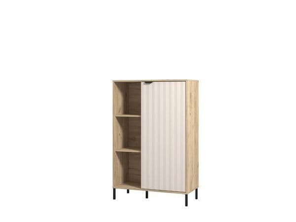 Amos Mann Furniture Evandria grey oak and cashmere short sideboard in a modern hallway setting