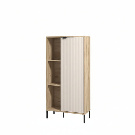 Amos Mann Furniture Evandria grey oak and cashmere short sideboard in a modern hallway setting