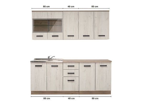 Amos Mann Furniture Gabriel white oak effect kitchen units in a modern kitchen setting