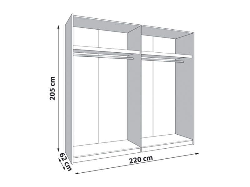 Amos Mann Furniture Granada cashmere and oak effect sliding mirrored wardrobe in a modern bedroom setting