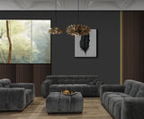 Furnish365 Harlem steel mermaid fabric sofa range in a modern living room setting