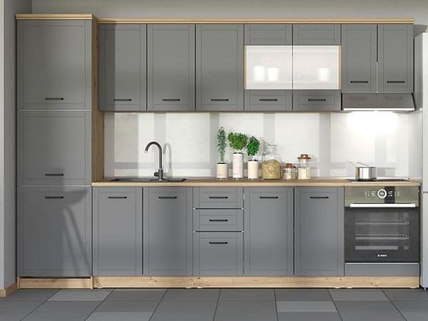 	Amos Mann Furniture Hudson graphite grey kitchen units in a modern kitchen setting