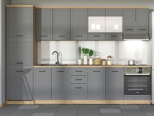 	Amos Mann Furniture Hudson graphite grey kitchen units in a modern kitchen setting