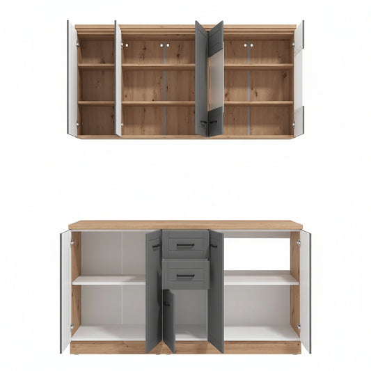 	Amos Mann Furniture Hudson graphite grey kitchen units in a modern kitchen setting
