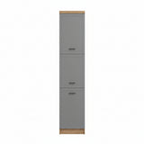 Amos Mann Furniture Hudson grey and oak tall kitchen larder unit in a modern kitchen setting