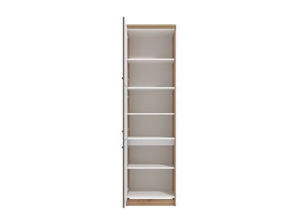 Amos Mann Furniture Hudson grey and oak tall kitchen larder unit in a modern kitchen setting