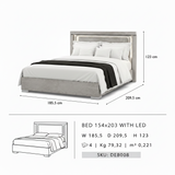 king bed, led bed, Italian design, modern headboard, bedroom furniture