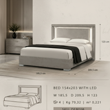 king bed, led bed, Italian design, modern headboard, bedroom furniture