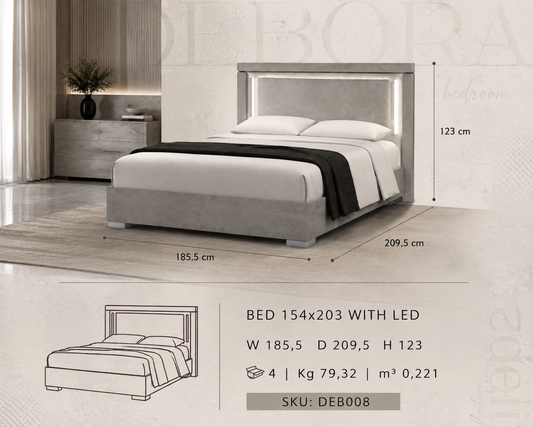 king bed, led bed, Italian design, modern headboard, bedroom furniture