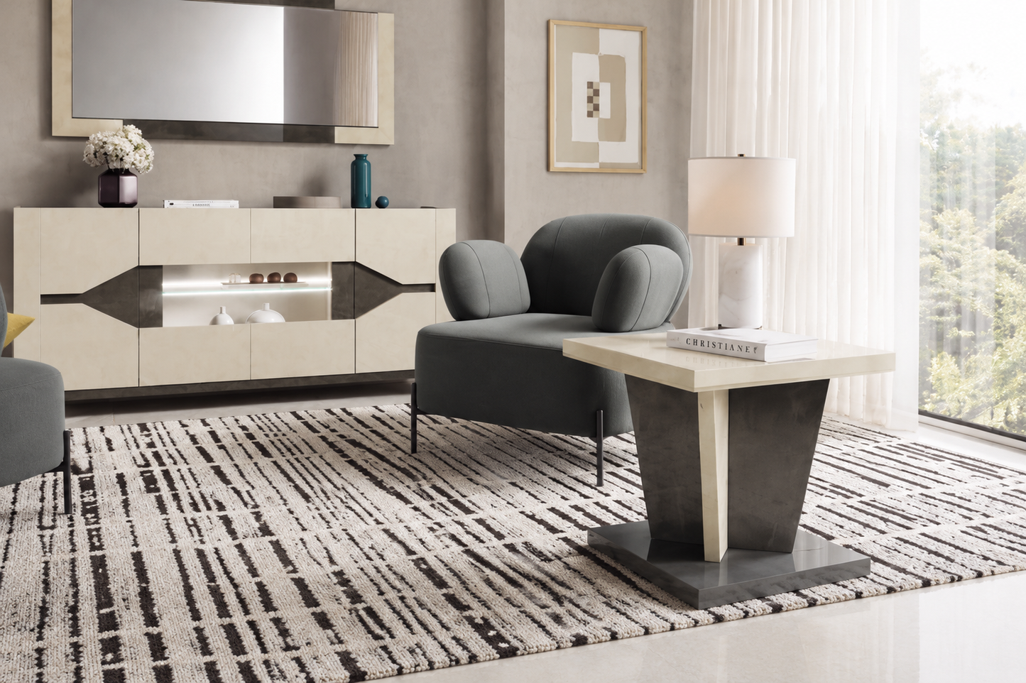 lamp table – Italian design, compact side table for living rooms