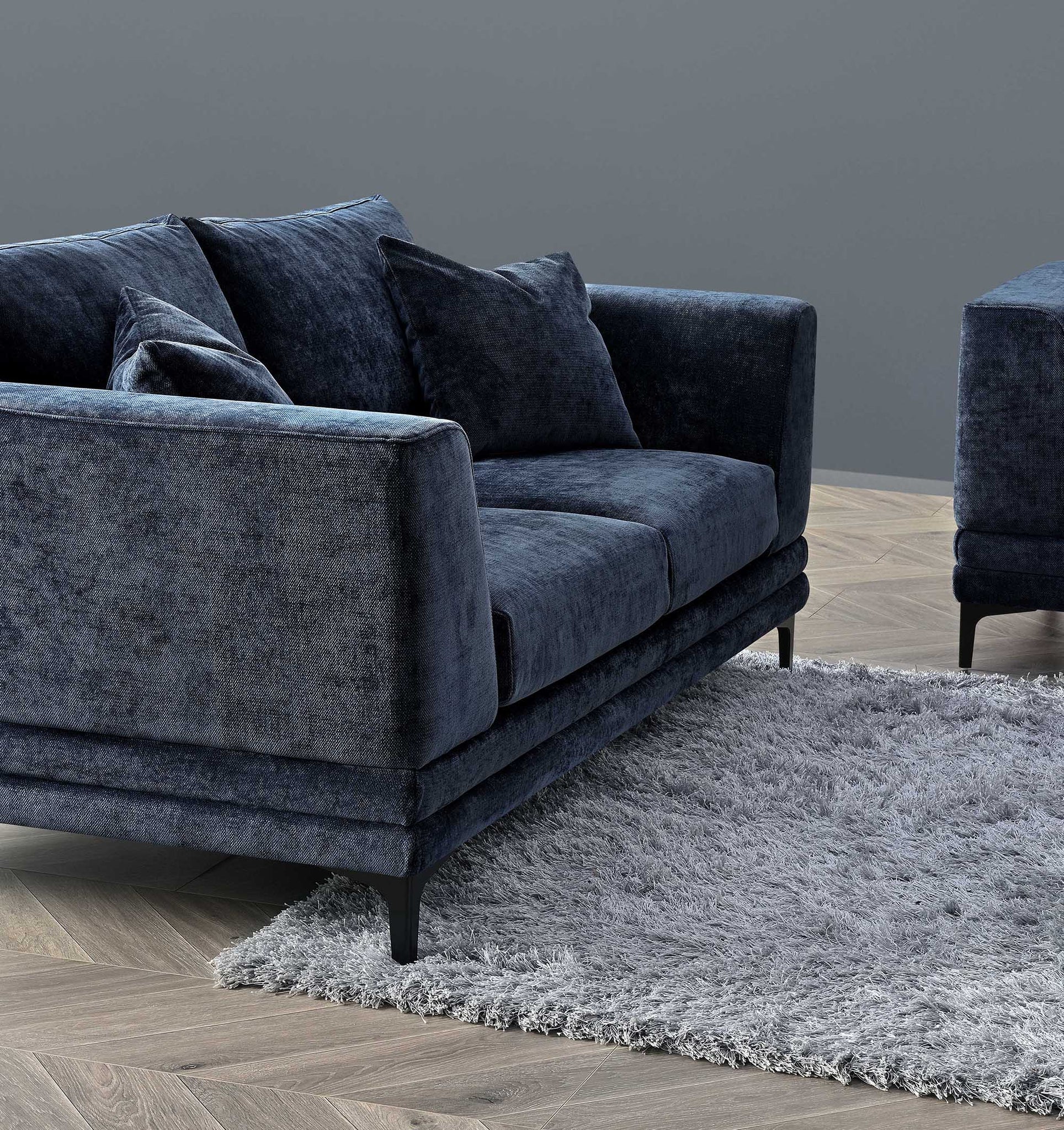 Furnish365 Lenox mid-century mermaid fabric sofa range in a modern living room setting