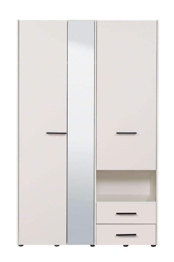 wardrobe, 3 door wardrobe, white wardrobe, mirrored wardrobe, bedroom storage, hanging rails wardrobe, shelves wardrobe, drawers wardrobe, modern wardrobe, elegant wardrobe, Amos Mann Furniture, Limone wardrobe
