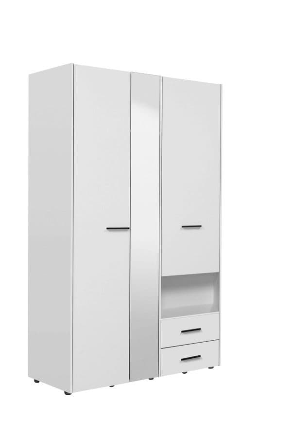 wardrobe, 3 door wardrobe, white wardrobe, mirrored wardrobe, bedroom storage, hanging rails wardrobe, shelves wardrobe, drawers wardrobe, modern wardrobe, elegant wardrobe, Amos Mann Furniture, Limone wardrobe