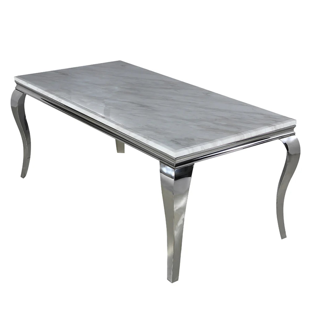 Furnish365 Louis marble effect dining table in a contemporary dining room setting
