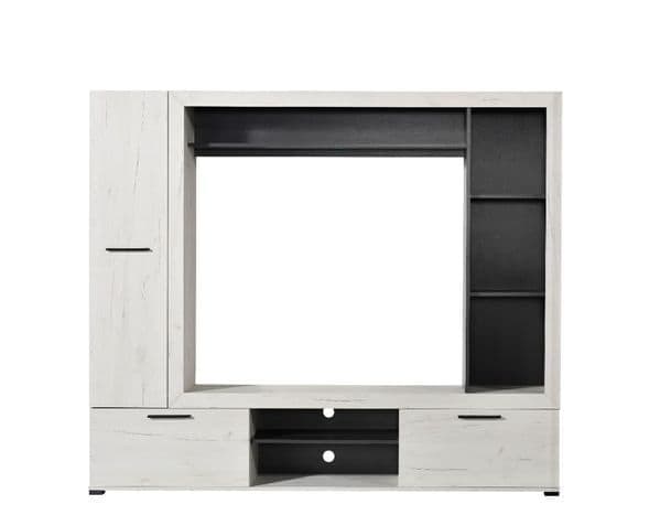 Amos Mann Furniture Lucerne oak entertainment unit in a modern living room setting
