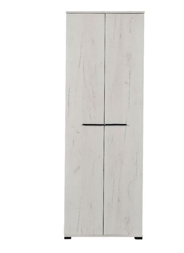 	Amos Mann Furniture Lucerne oak narrow 2 door wardrobe in a modern compact bedroom setting