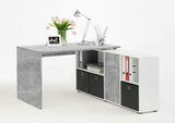 corner desk, flexi desk, reversible desk, concrete grey desk, white desk, home office desk, study desk, office furniture, adaptable desk, Amos Mann Furniture, Luiz desk