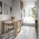 Amos Mann Furniture Luiz oak effect extending dining table in a modern dining room setting