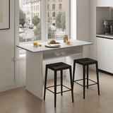 Amos Mann Furniture Luxo concrete grey and white extending breakfast table in a modern kitchen setting