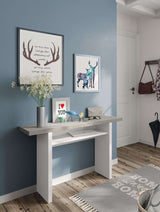 Amos Mann Furniture Luxo concrete grey and white extending breakfast table in a modern kitchen setting