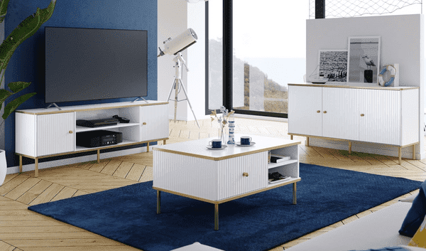 Amos Mann Furniture Maison sideboard with doors open showing the internal shelves