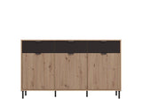 Amos Mann Furniture Martinique artisan oak and black sideboard in a modern living room setting
