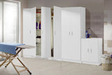 Amos Mann Furniture multi purpose white wide storage cupboard in a modern home setting
