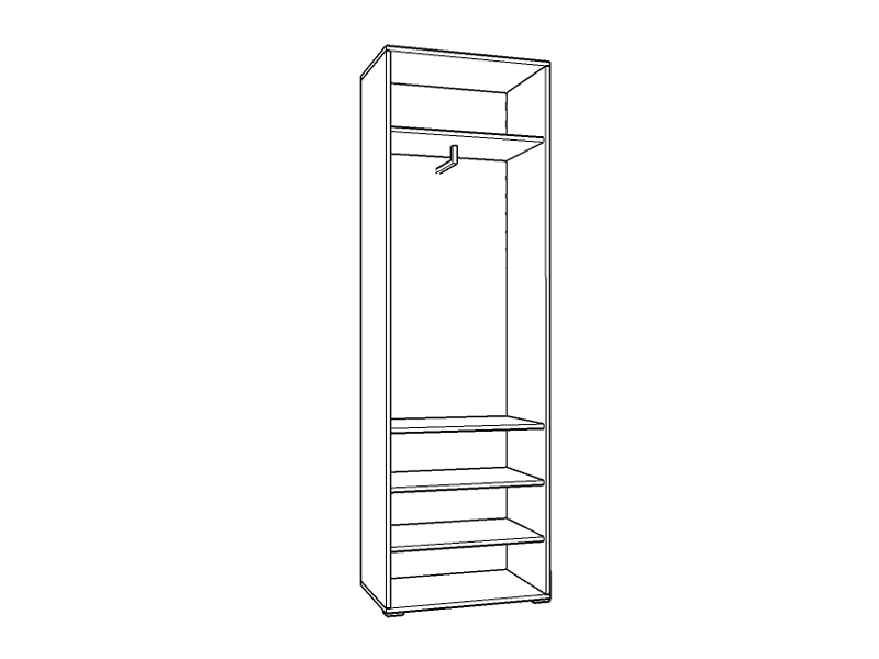 Amos Mann Furniture Myra white gloss and oak effect mirrored narrow wardrobe in a modern hallway setting