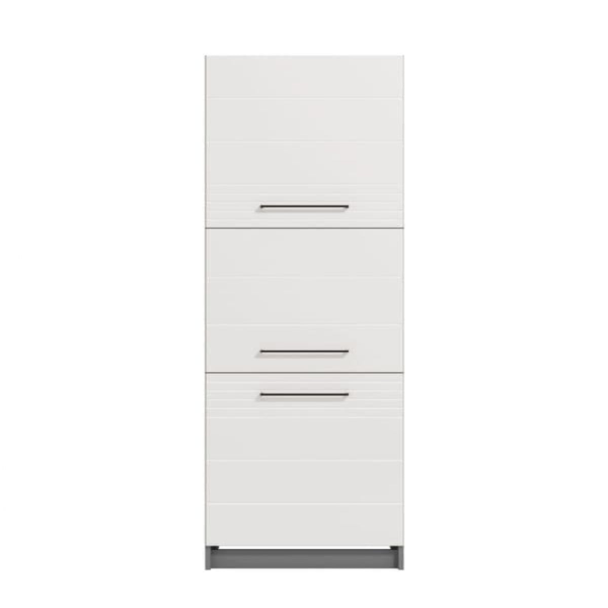 Pedro White Gloss & Grey Tall Kitchen Larder Unit – 3 Doors & 6 Shelves | Amos Mann Furniture
