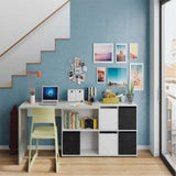 Amos Mann Furniture Pellegrini white and concrete grey flexi corner desk in a modern home office setting