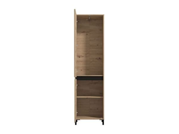 Amos Mann Furniture Rosmara artisan oak slim hallway wardrobe with pull-out hanging rail in a modern hallway setting