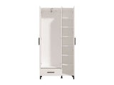 Amos Mann Furniture Saltbay white mirrored hallway wardrobe in a modern narrow hallway setting