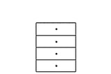 Amos Mann Furniture Santino chest showing the 4 drawers and sleek handle-less design