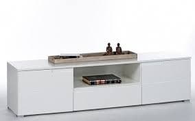 Amos Mann Furniture Santino white high gloss TV cabinet in a modern living room setting