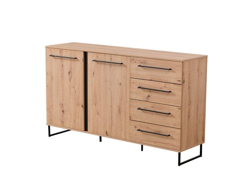 Amos Mann Furniture Sorrento rustic oak sideboard in a modern dining room setting