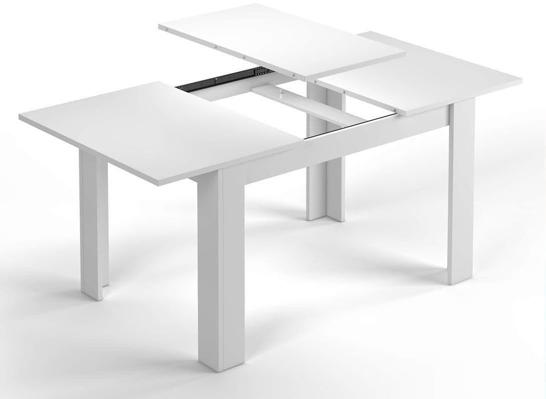 Amos Mann Furniture Tevez white extending dining table in a modern dining room setting