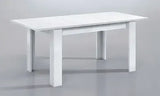 Amos Mann Furniture Tevez white extending dining table in a modern dining room setting