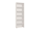 Amos Mann Furniture Thomas white slim tall bookcase in a modern living room setting