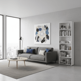 Thomas White Slim Tall Bookcase – 211.5cm with 6 Compartments | Amos Mann Furniture