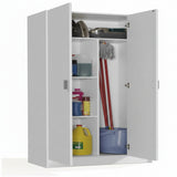 Amos Mann Furniture utility multi purpose white broom cupboard in a modern utility room setting