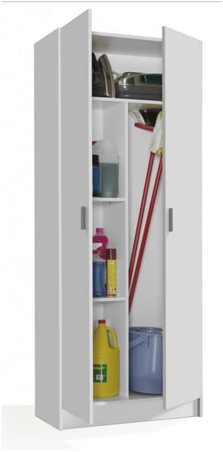 Amos Mann Furniture utility multi purpose white broom cupboard in a modern utility room setting