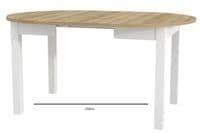 	Lifestyle view of Amos Mann Furniture Wiktor white and oak round extending dining table in a stylish contemporary dining room