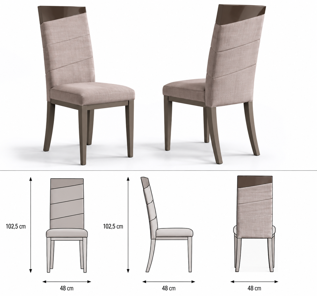 Solid wood dining chair – Italian design, sturdy and elegant for modern dining rooms