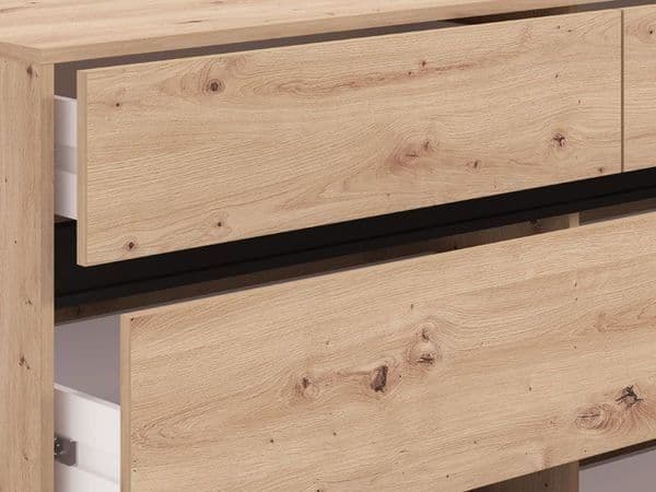 Amos Mann Furniture Zavaro oak chest styled with room accessories
